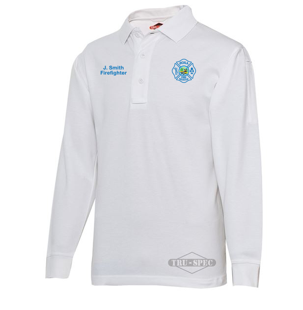 white long sleeve polo shirt for men